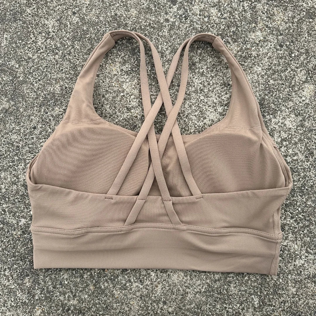 Solid Color Women Cross Back Fitness Underwear Soft Fitness