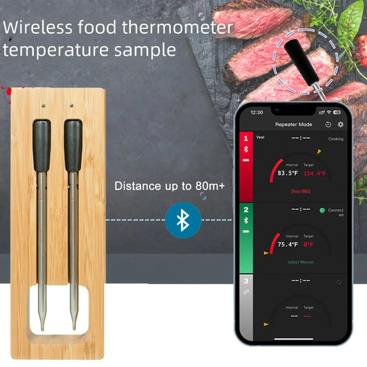 Smart Wireless Meat Food Thermometer Kitchen Cooking Tool Oven Grill BBQ