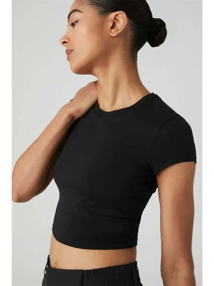 Women T-shirts 2025 Tops Solid Short Sleeve Loose O-neck