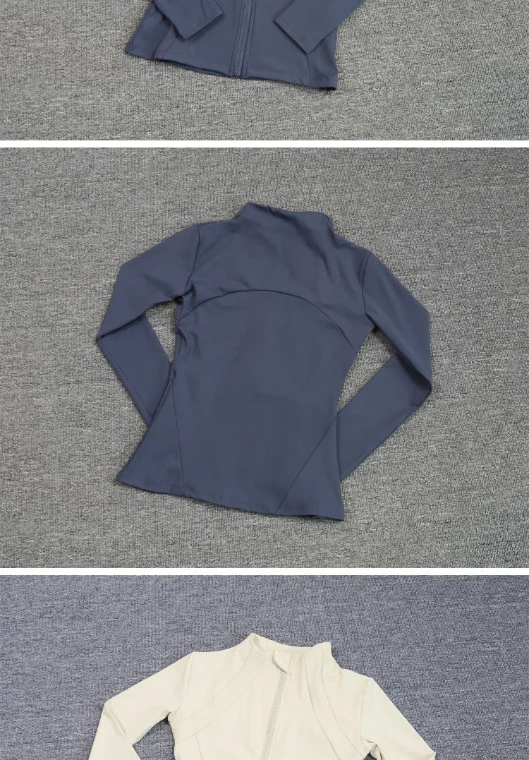 Sports Coat Women's Shirt Yoga Slim Long Sleeve