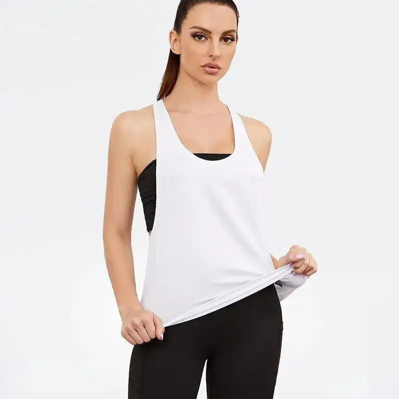 Dames Sport Smock Fitness Sportvest T-vormig