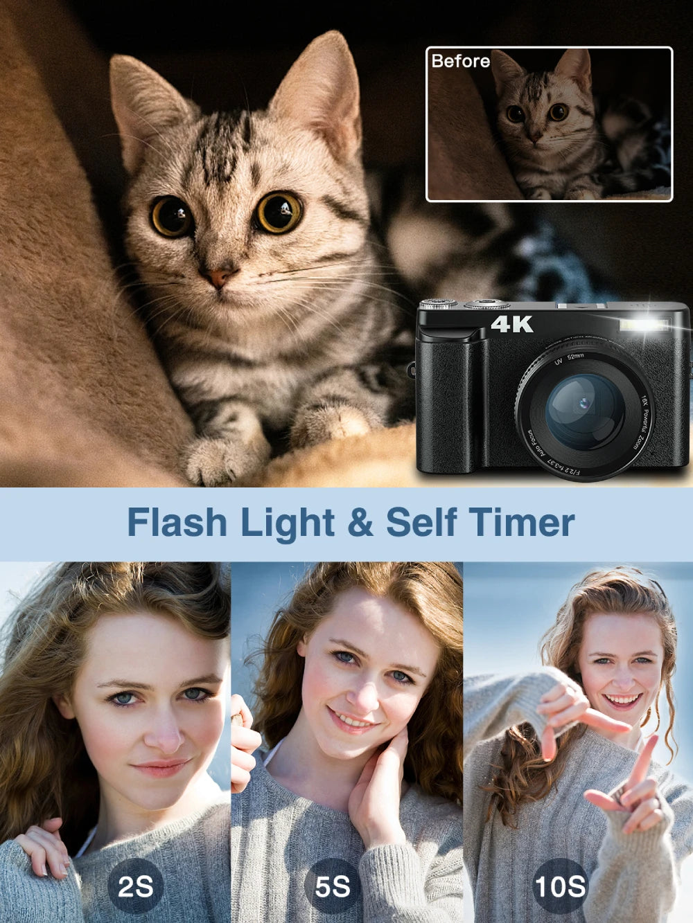 4K Digital Camera for Photography