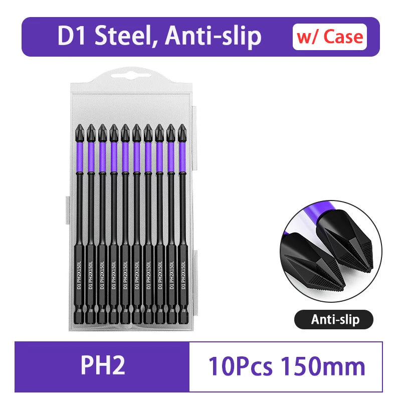 Magnetic Impact Phillips Bit Anti-Slip Long Screwdriver