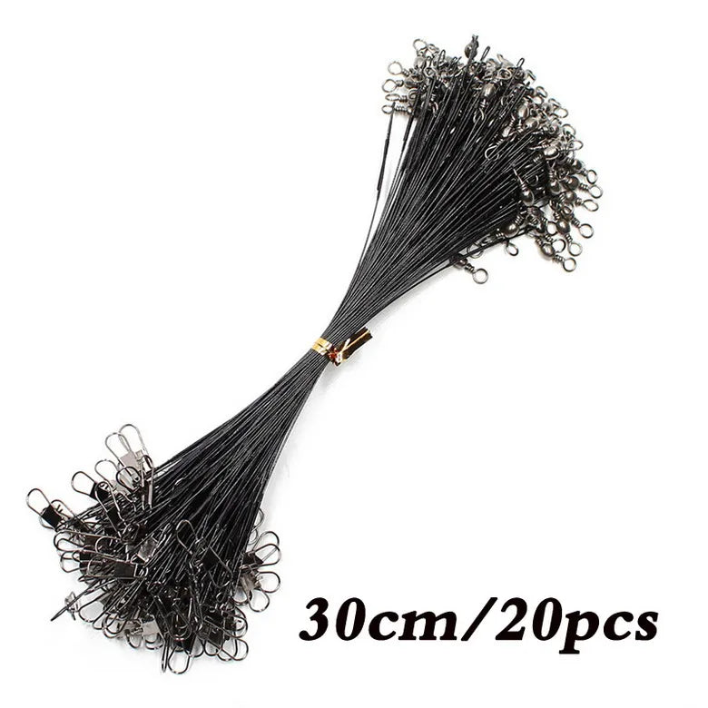 Anti Bite Steel Fishing Line Steel Wire Leader With Swivel Fishing