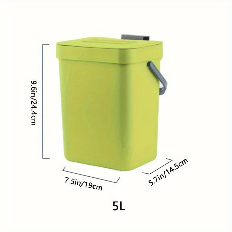 Space-Saving Quiet-Close Trash Can - 3/5L,