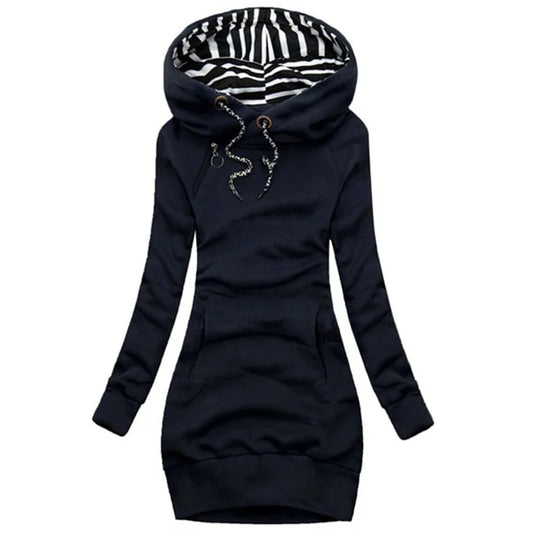 Hoodie Dress Casual Solid