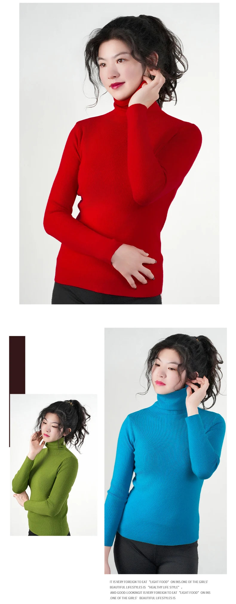 Women Sweater Winter Warm High Collar Knitwear Long Sleeve Slim Jumpers Woman Thermal Tops Clothes Pullover Turtleneck Sweaters