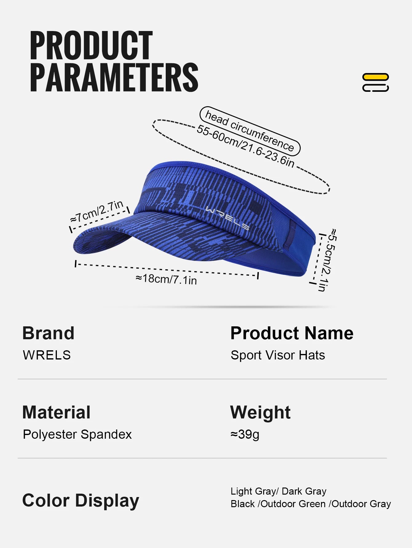 WRELS Sports Sun Visor Hats Adjustable Sun Visor Caps