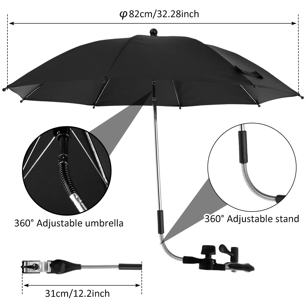 Beach Umbrella Adjustable Shade Umbrella Outdoor