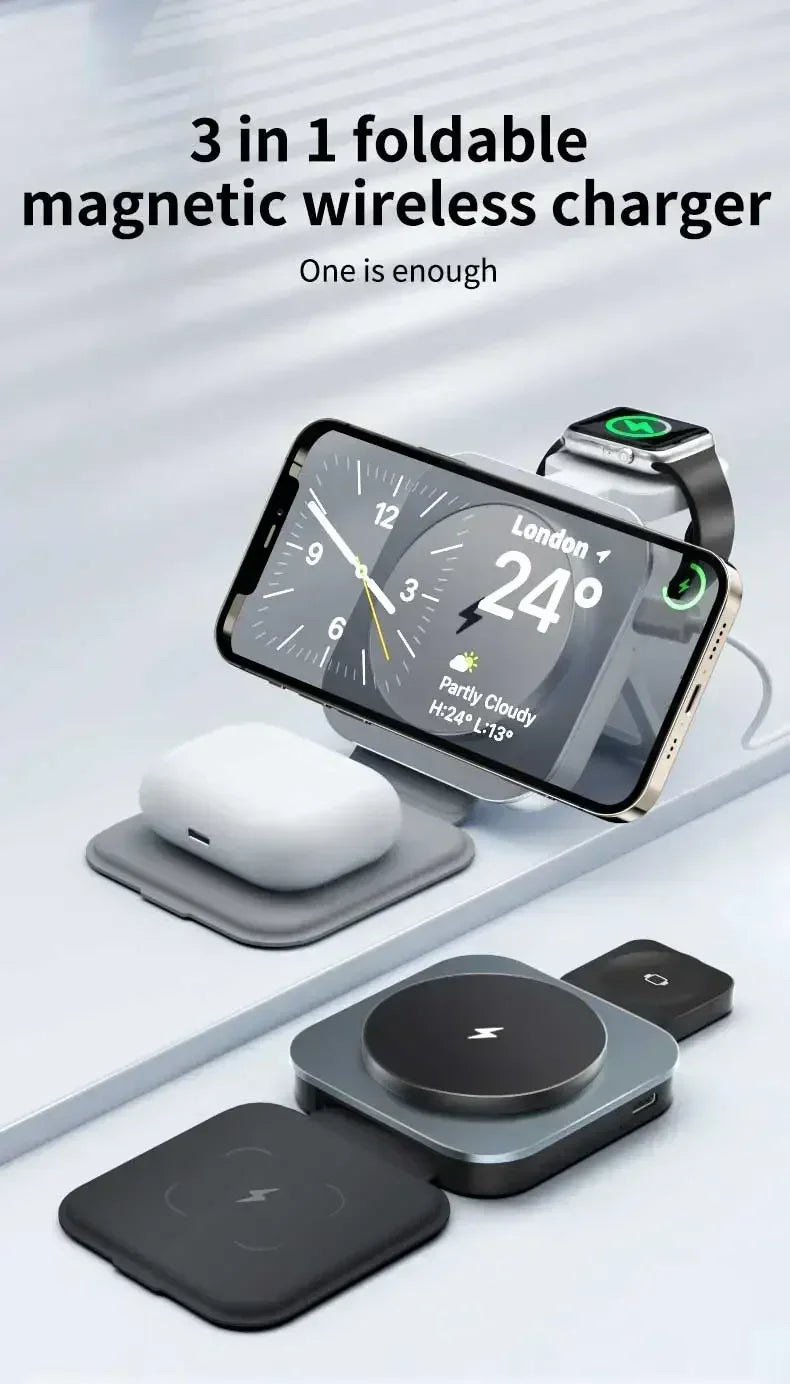 Metal 30W Magnetic Wireless Charger Pad For iPhone 15 14 13 12 Pro Max