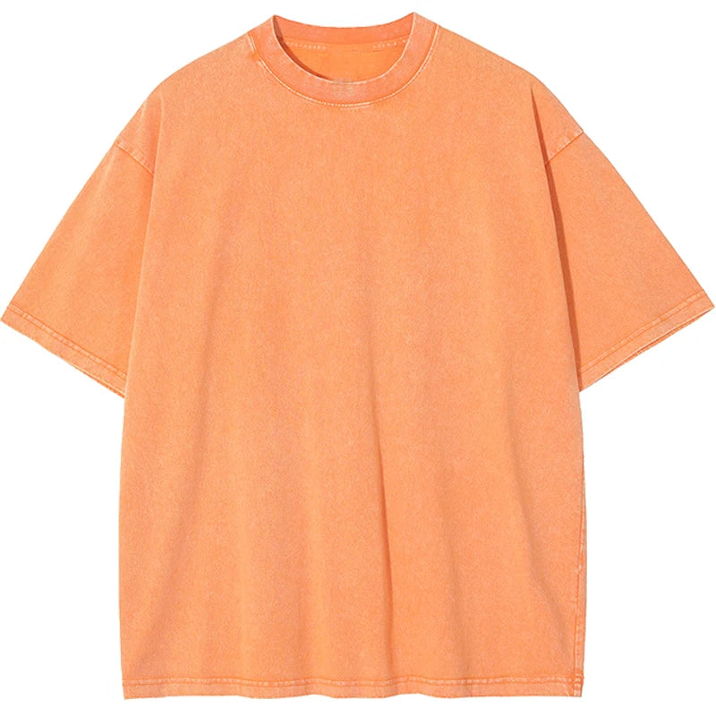 Men's Women Washed Vintage T-Shirts Street Hip Hop Retro Punk T Shirt