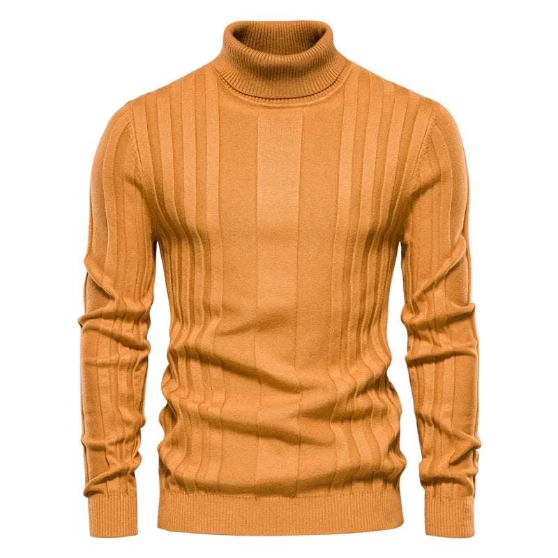 Sweater Autumn New Men's Turtleneck Casual Knitted Warm Bottoming Shirt Men's Solid Color Pullover