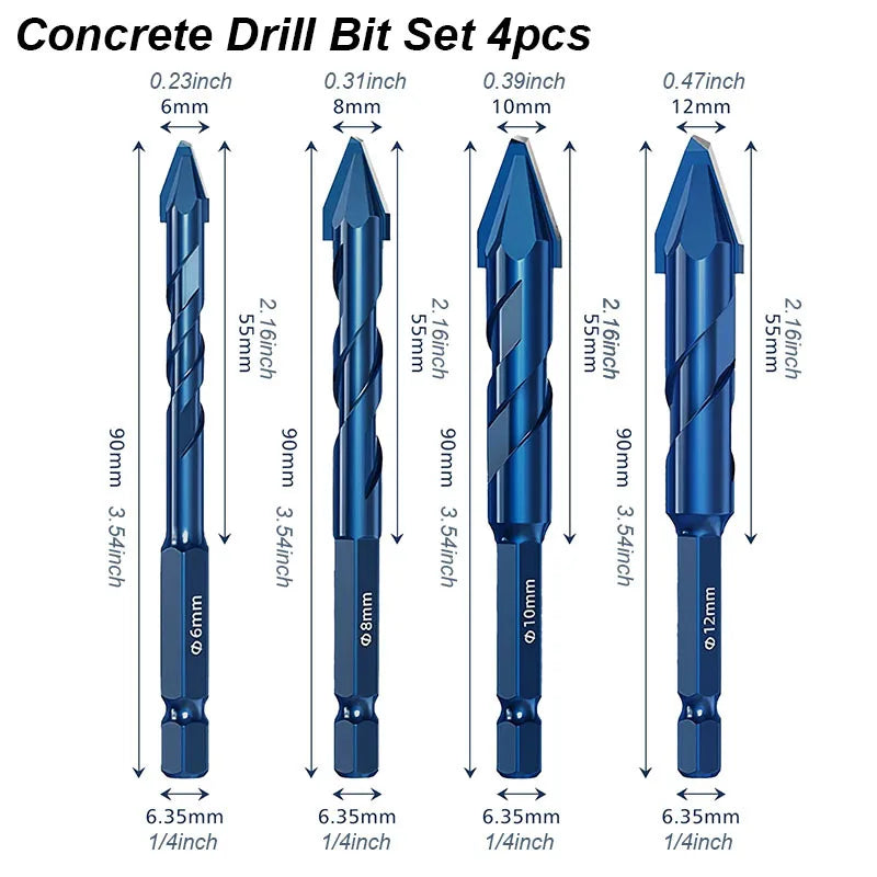 Masonry Concrete Spiral Drill Bit Eccentric for Glass Ceramic