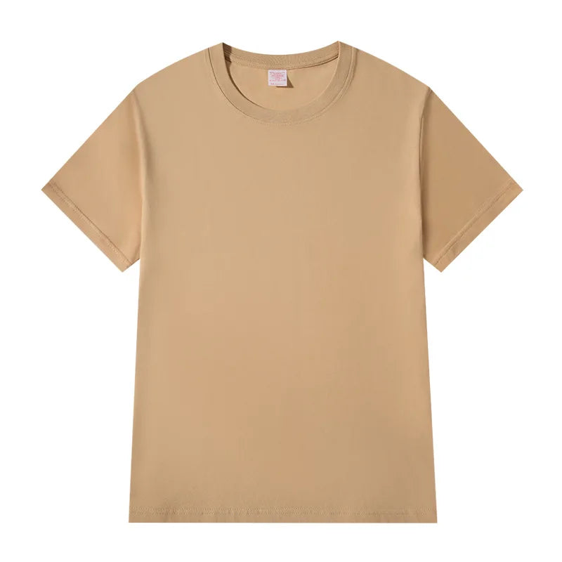 Women T-shirts 2025 Tops Solid Short Sleeve Loose O-neck