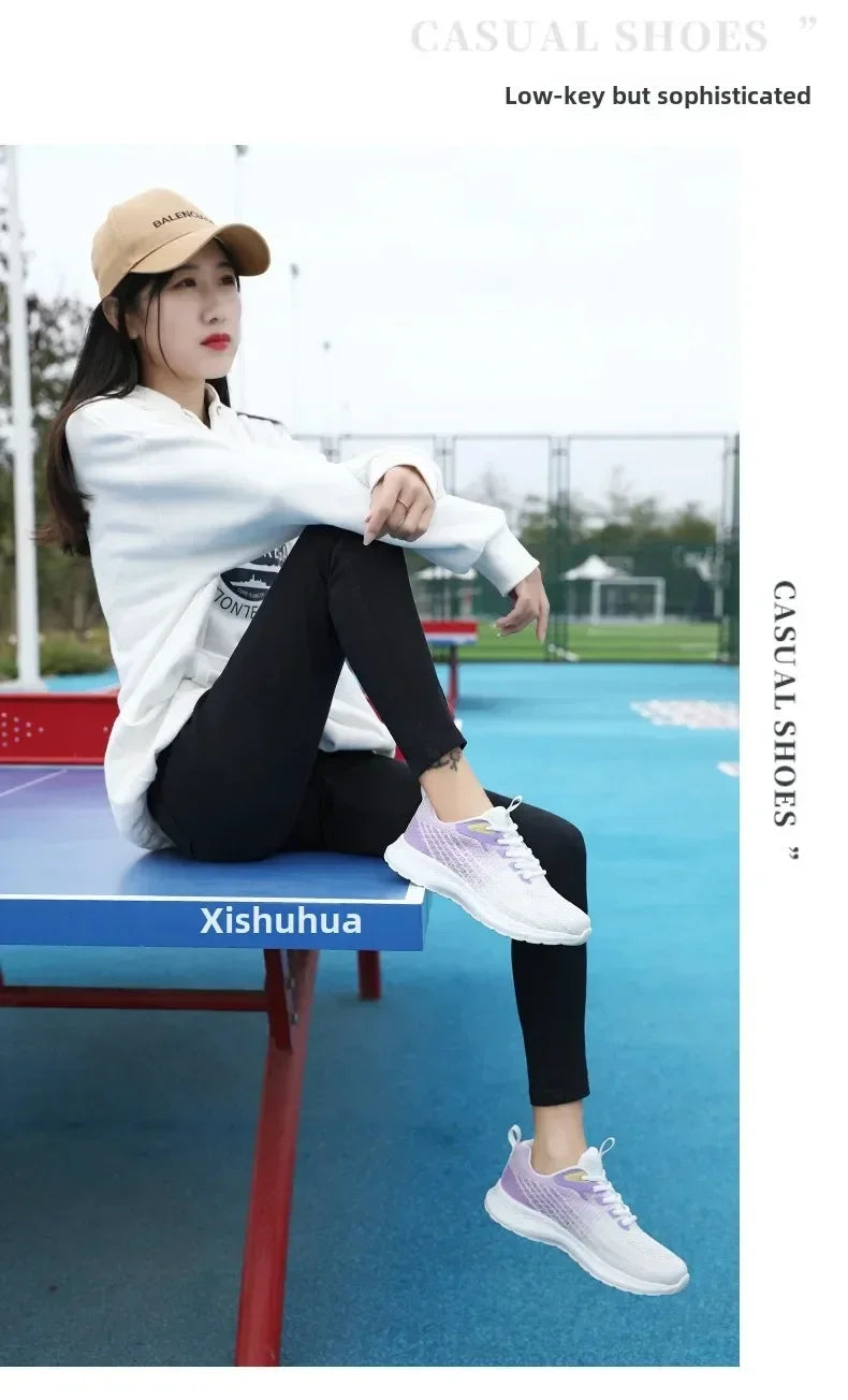 Women's Sports Shoes Spring 2025 New Knitted Casual Fashionable