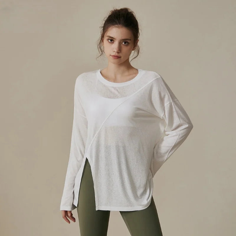 Yoga Clothing Women's Running Sports Loose Blouse