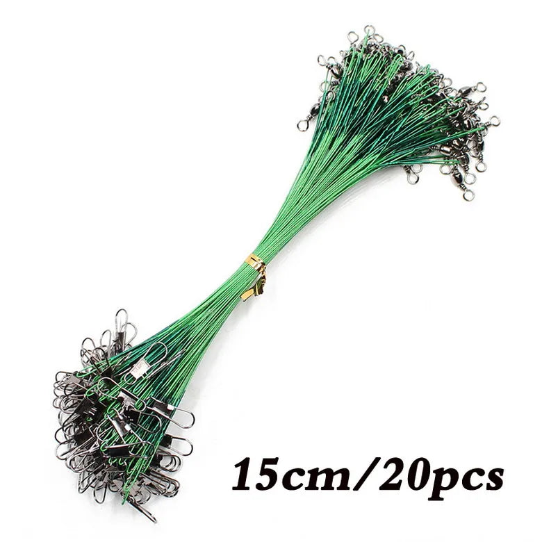 Anti Bite Steel Fishing Line Steel Wire Leader With Swivel Fishing