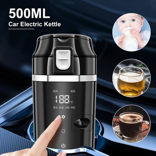 Portable 12/24V 500ml Car Electric Kettle Heating
