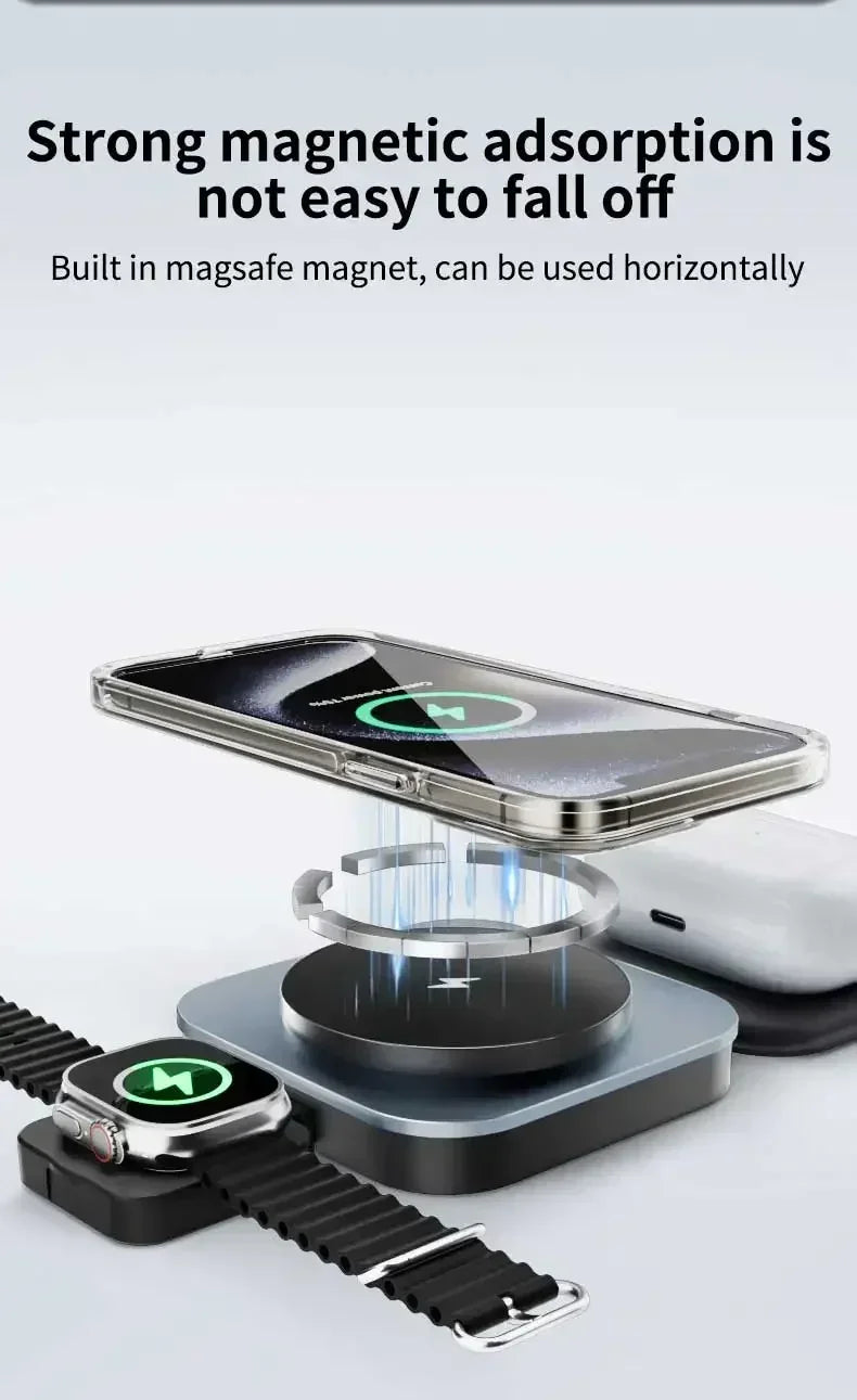 Metal 30W Magnetic Wireless Charger Pad For iPhone 15 14 13 12 Pro Max