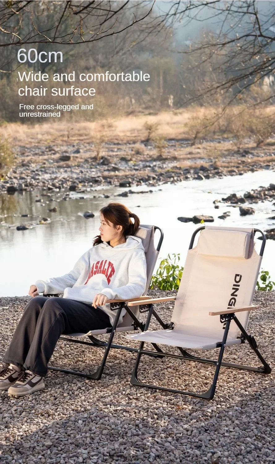 Angle Adjustable Camping Chair with Detachable
