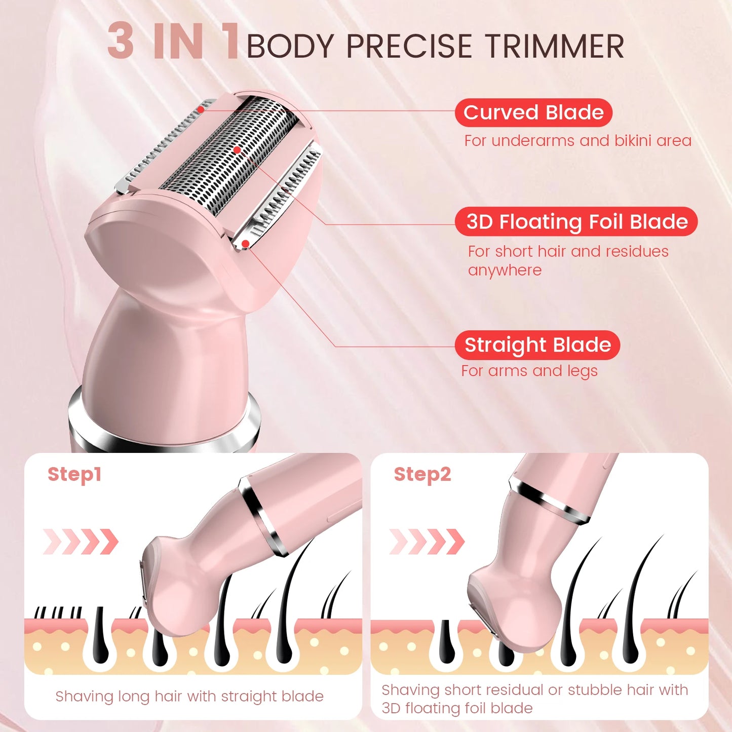 Sejoy 4 In 1 Electric Lady Shaver Portable,