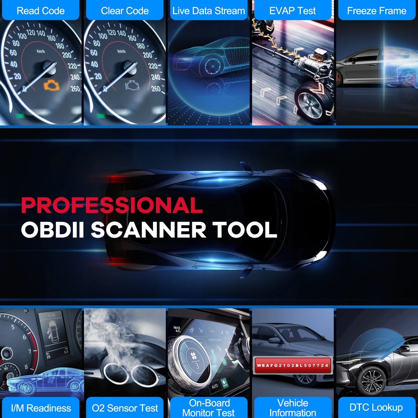 MUCAR CDE900 OBD2 Scanner ABS/SRS/ECM/TCM System Scan Tool