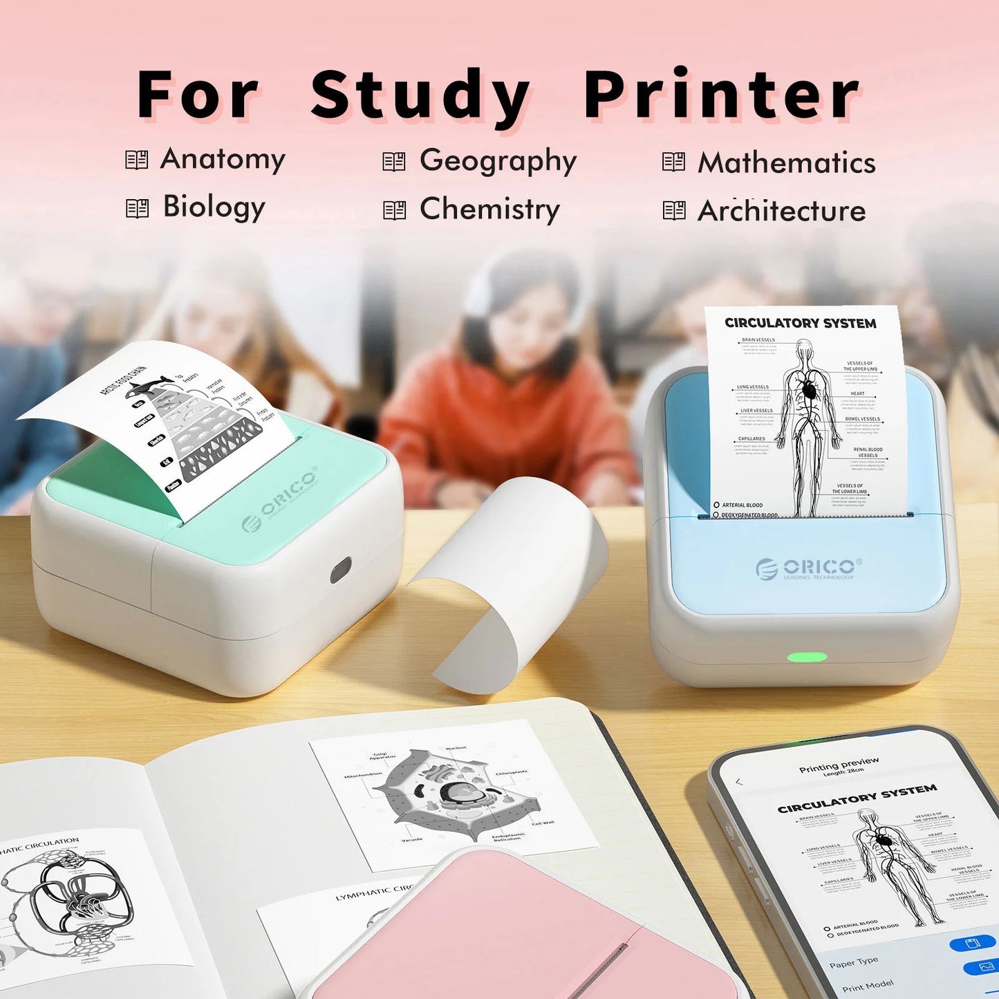 Mini Thermal Printer, DIY Printer, Ink-Free