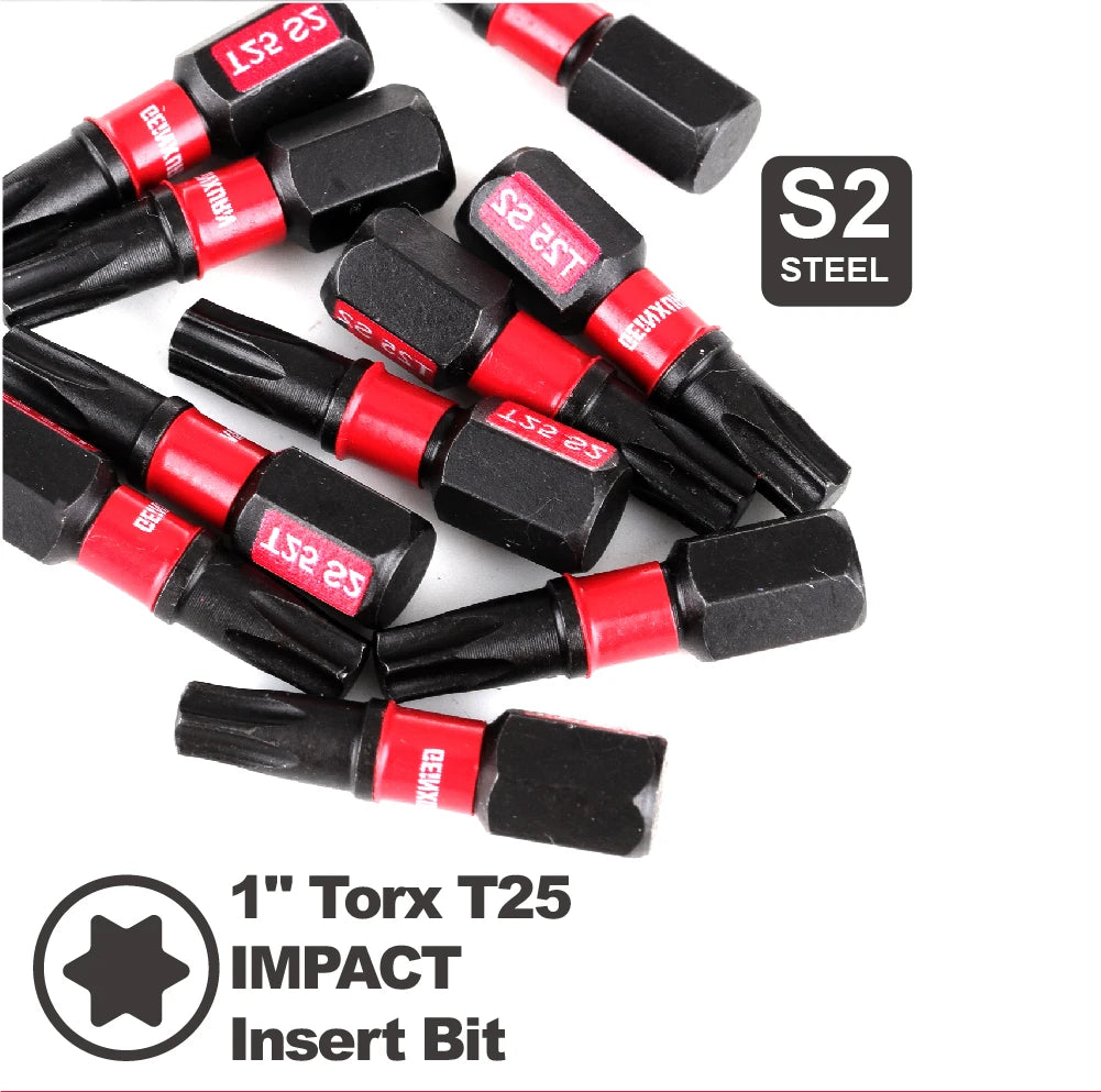 GEINXURN Impact Tough #25 Torx 1 in. Insert Driver Bits