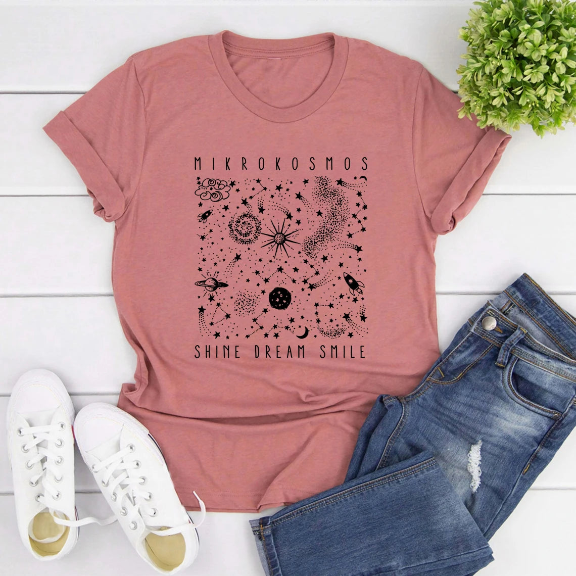 Mikrokosmos Graphic T Shirts Shine Dream Smile Tee Twinkling