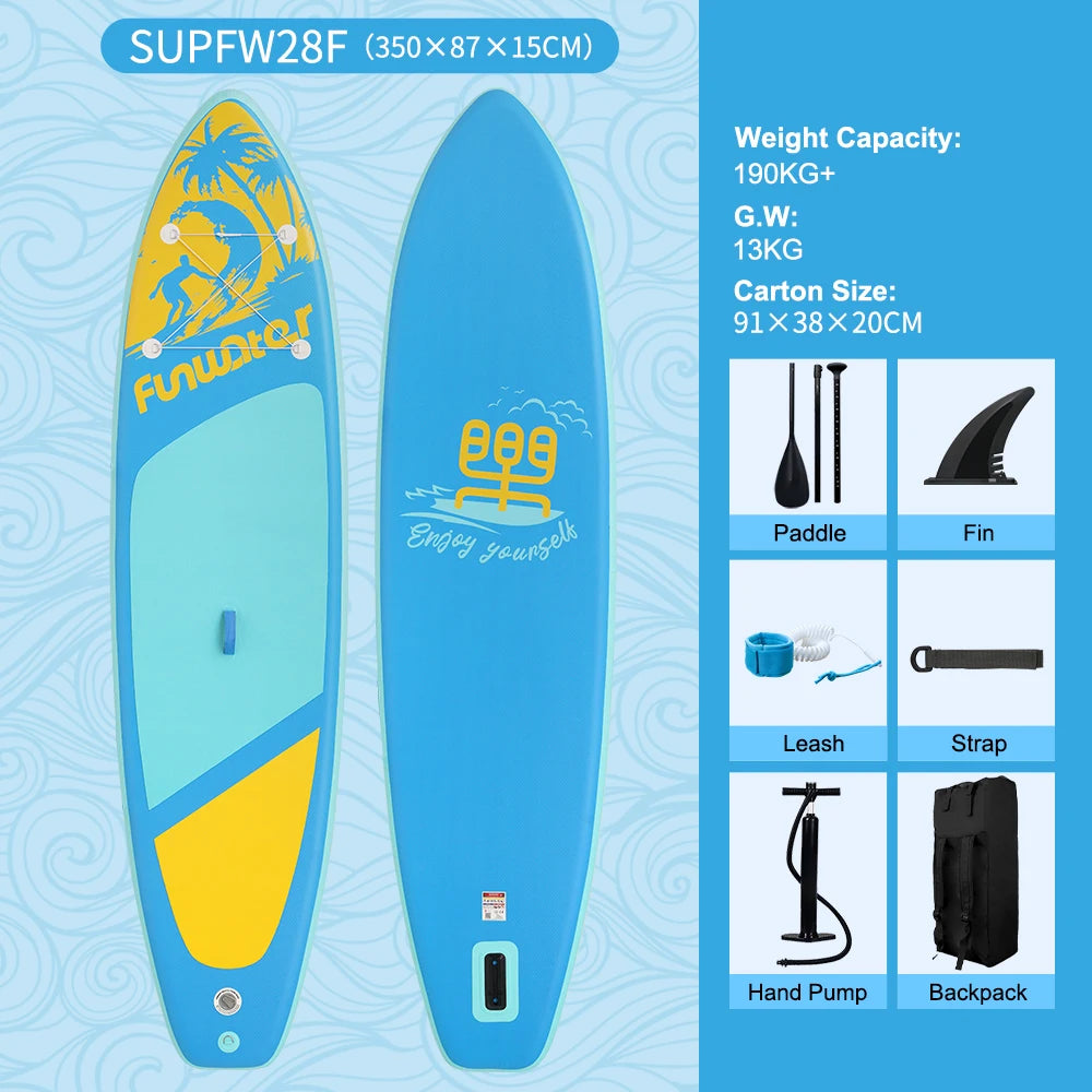FunWater 11' Sup Board Inflatable Surfboard Stand Up Paddle Board