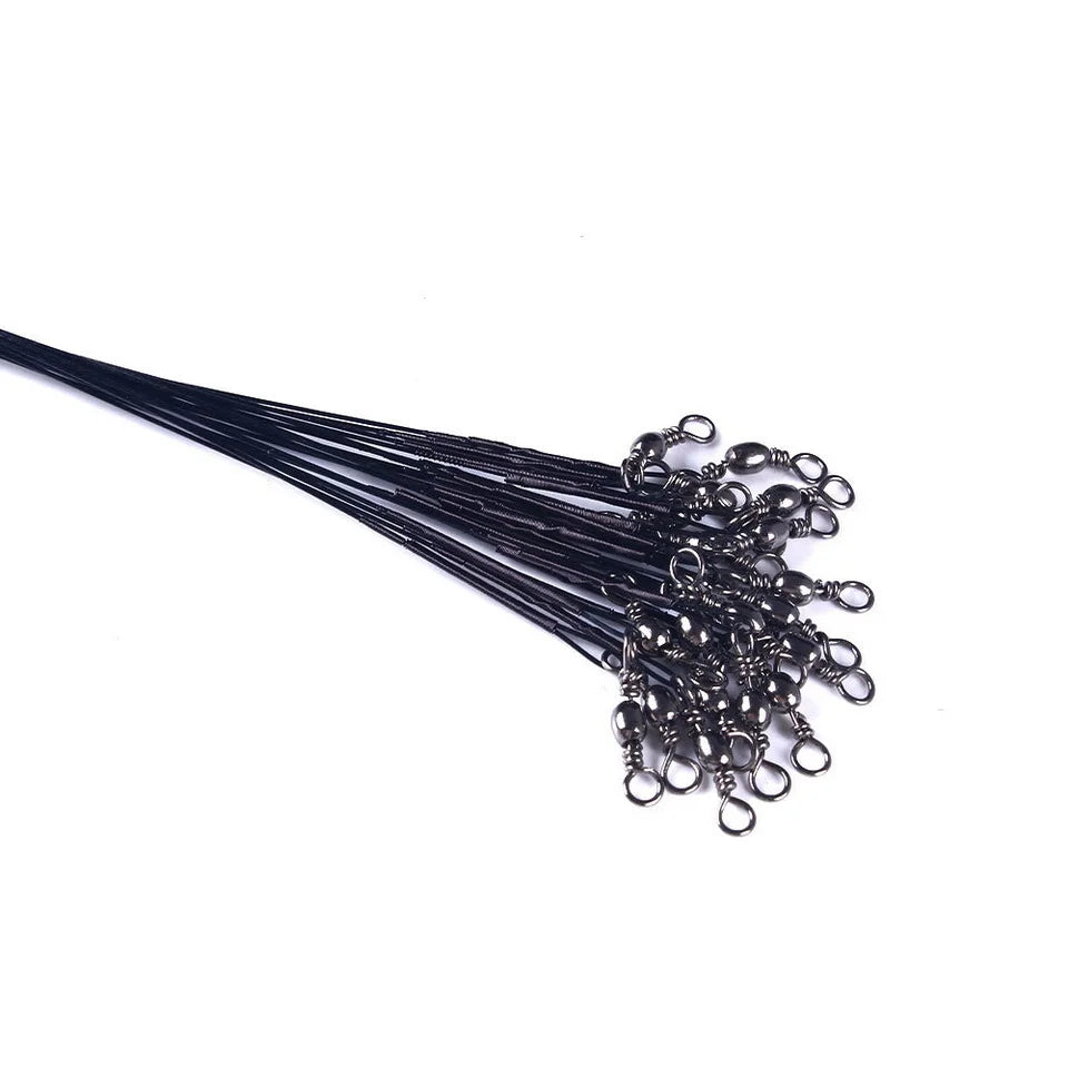 Anti Bite Steel Fishing Line Steel Wire Leader With Swivel Fishing