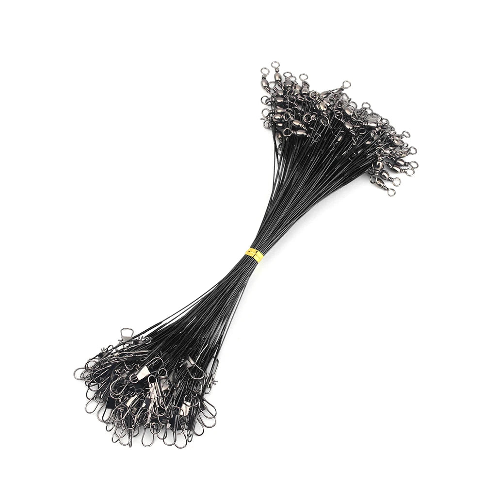 20pcs Steel Wire Leader With Swivel Anti-bite Fishing Line