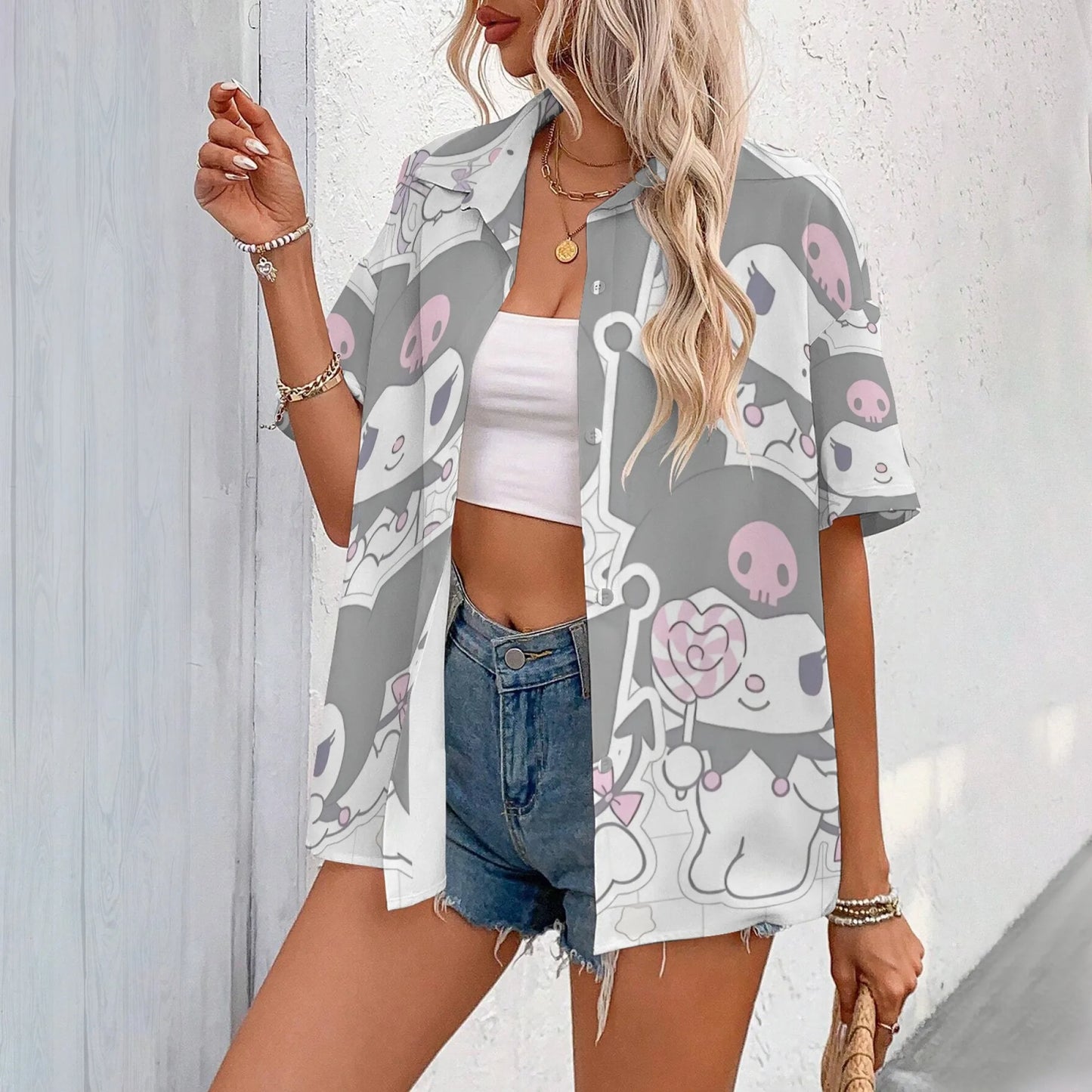 Kuromi Shirts Graphic T Shir Woman Clothes Kuromi Shirt