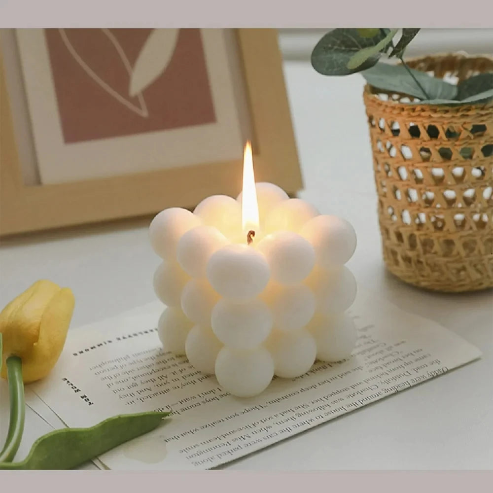 Ins Bubble Cube Shaped Candle Handmade