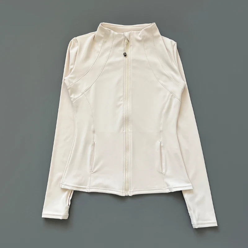 Quick Dry Stand Up Collar Fitness Jacket For Women