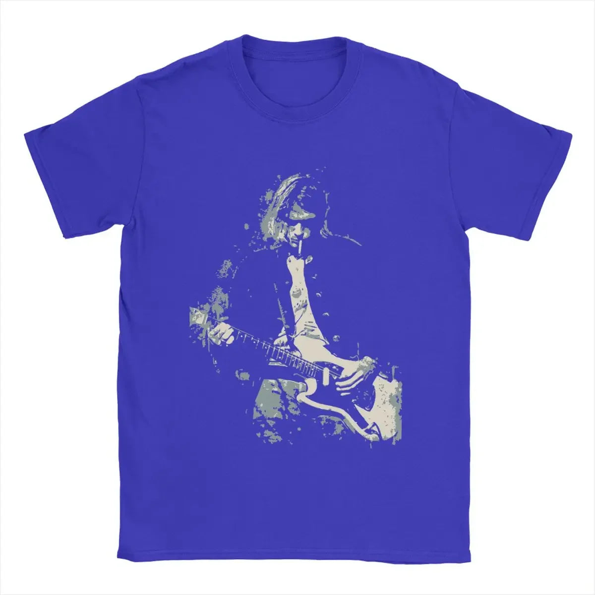 Men's Kurt Cobain Guitar T Shirts Cotton Clothes Amazing Short Sleeve Round Collar Tees Original T-Shirt