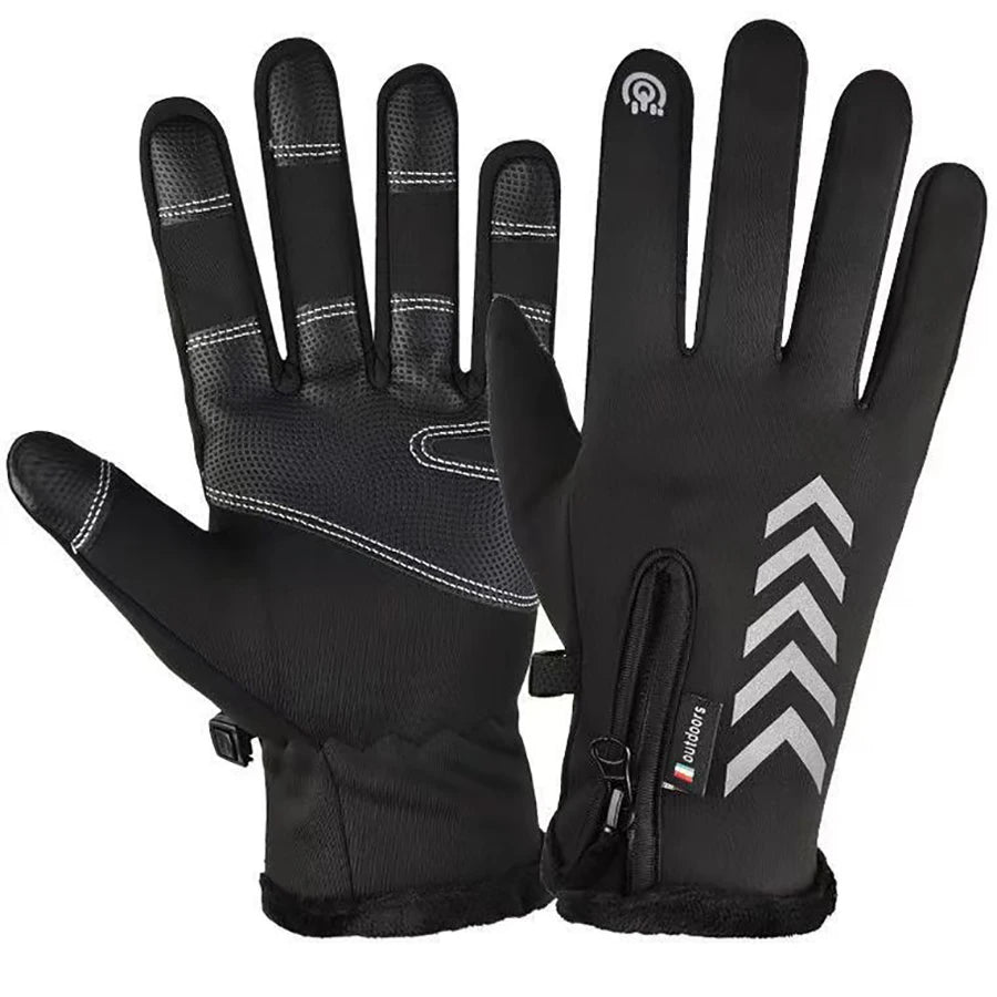 Cycling gloves for warmth, winter skiing, men's and women's cold and waterproof