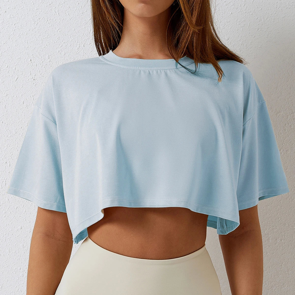 Cotton Women Short Sleeve Dance Running Clothes Yoga