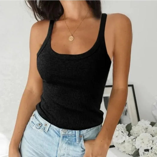 Sexy, veelzijdige ronde hals, effen top, T-shirt voor dames,
