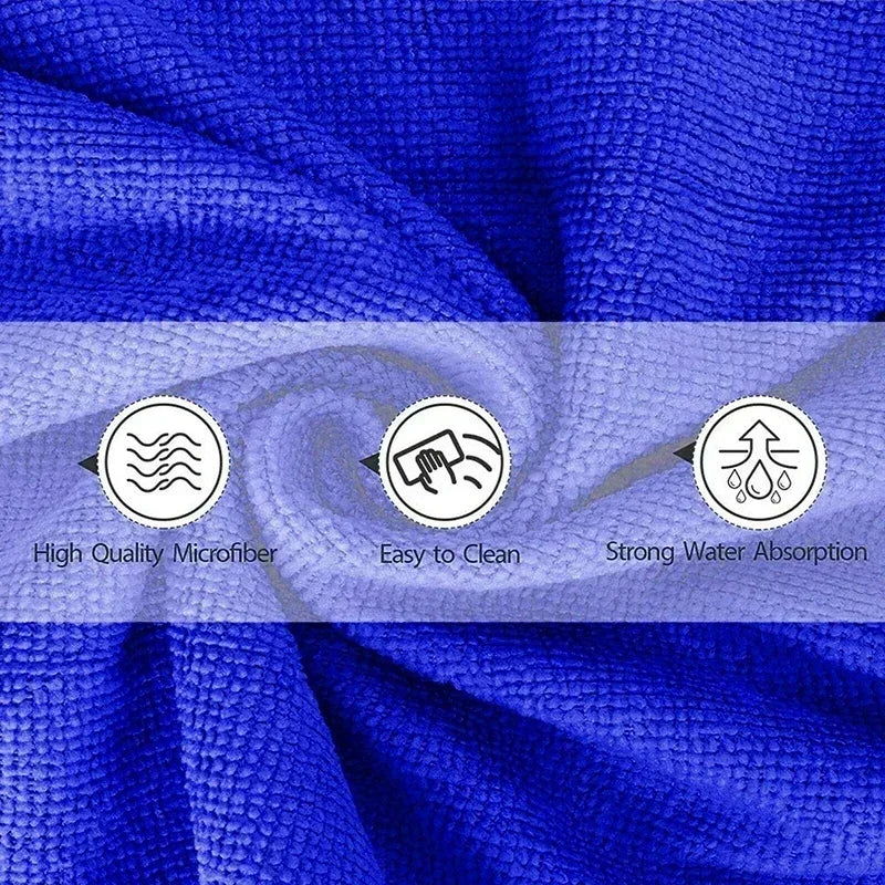 200pcs Microfiber Towels Car Wash Drying Cloth Blue Car Care