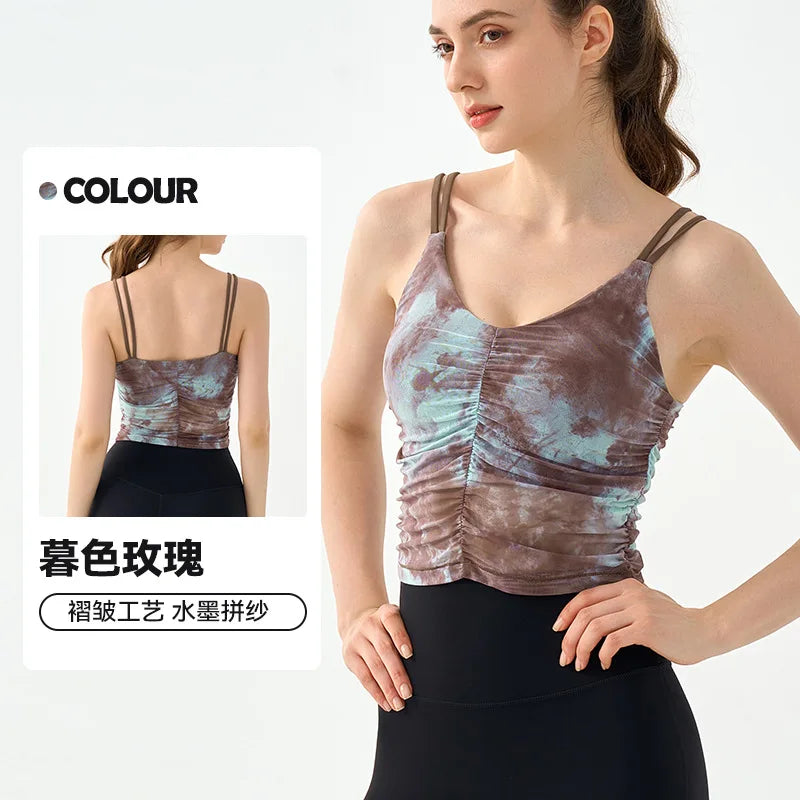 Printed Sports Vest for Women, Beautiful Back Strap,