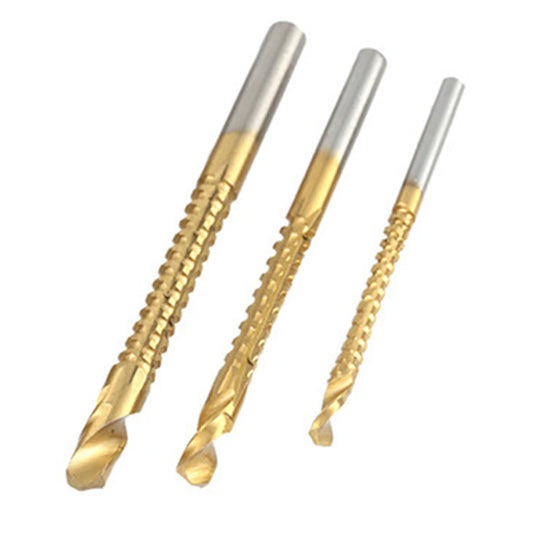 3PC Saw Drill Woodworking Hole Drill Golden Sawtooth
