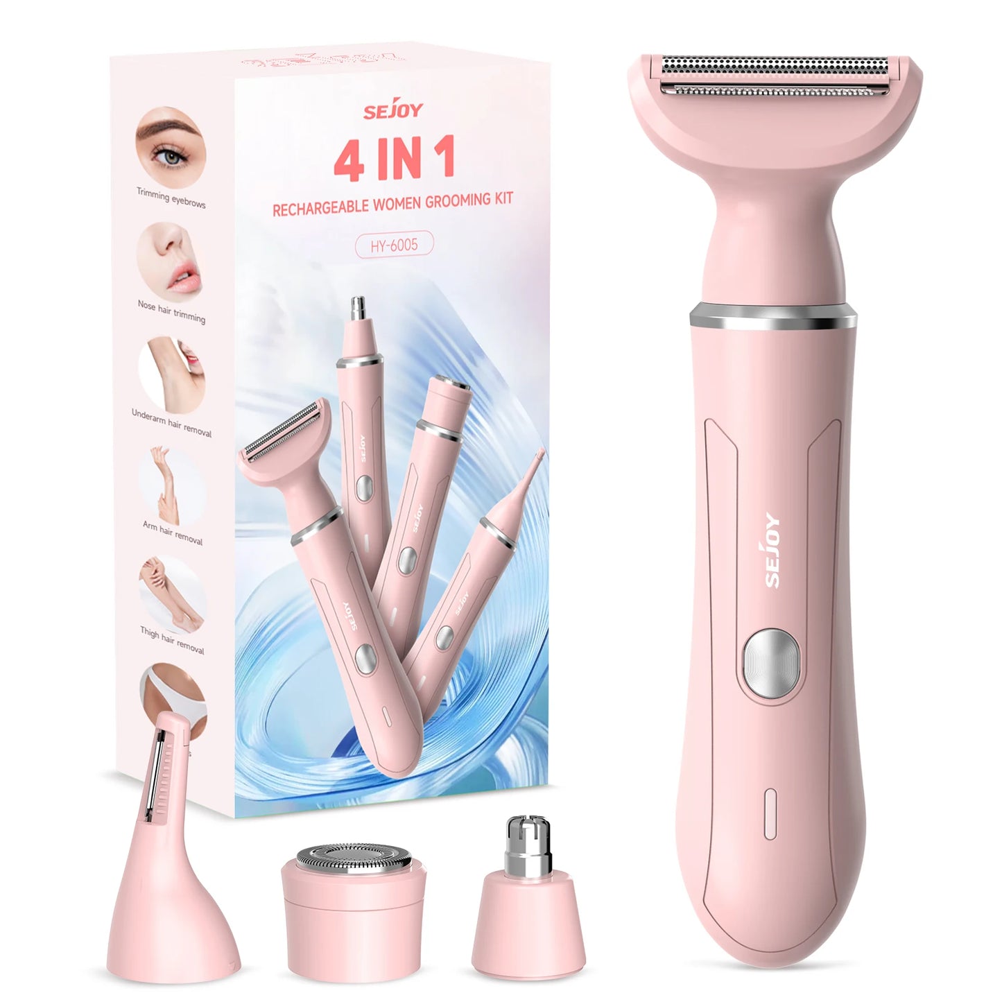 Sejoy 4 In 1 Electric Lady Shaver Portable,