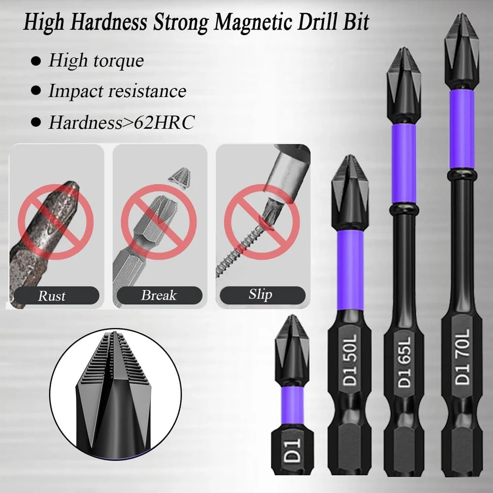 5/12 Pcs Magnetic Screwdriver Bits Non-slip Shockproof