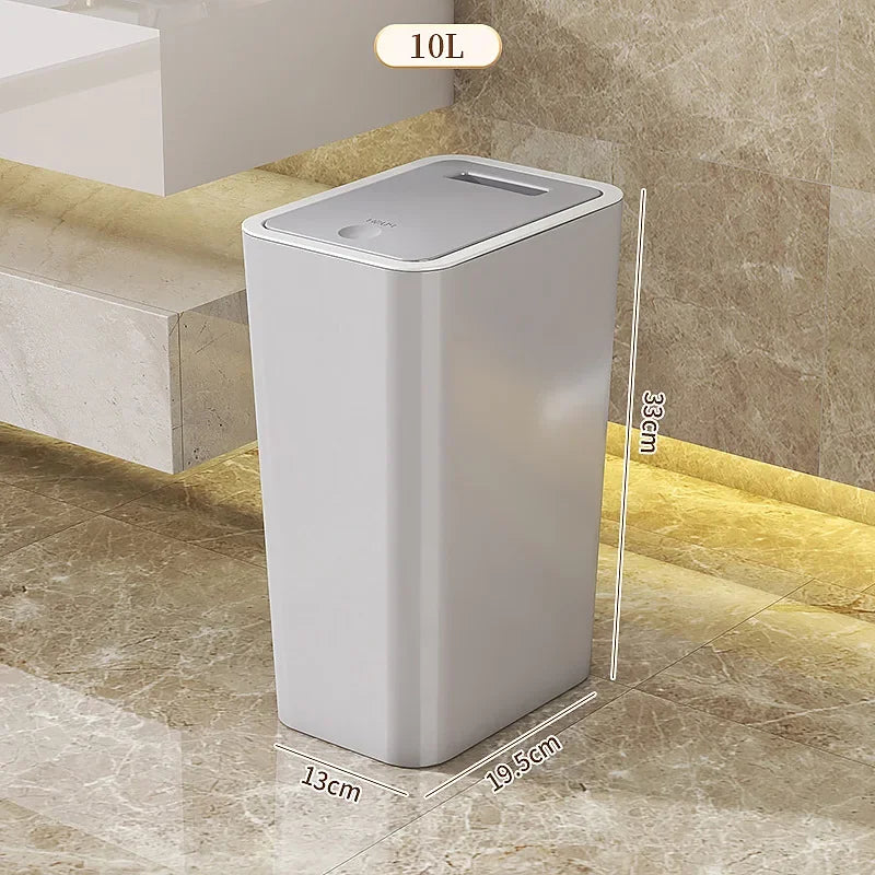 10L Odor Proof Trash Can with One-Touch Modern