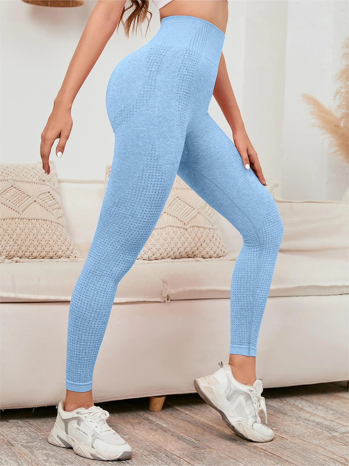 Legging met hoge taille, dames, glimlachlegging,