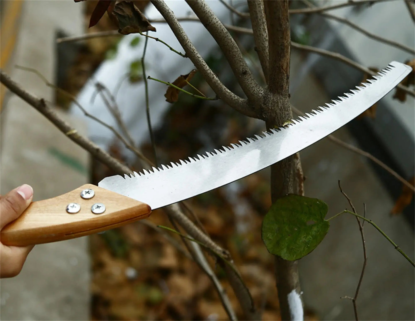 Wood Handle 3 Cutting Edges Pruning Hand Saw Portable Tree Trimmers Outdoor