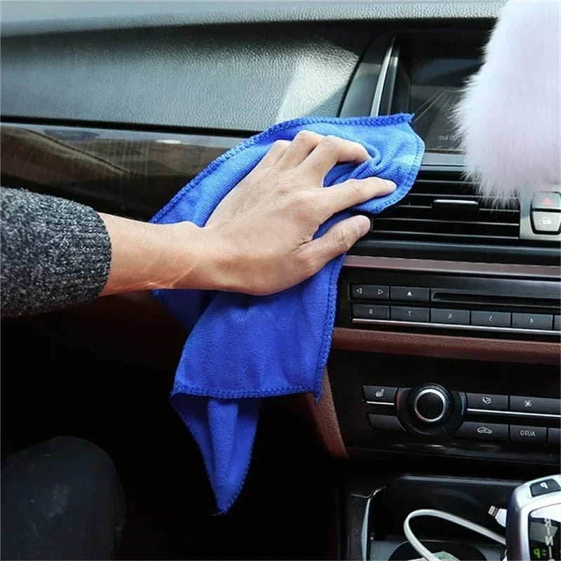 200pcs Microfiber Towels Car Wash Drying Cloth Blue Car Care