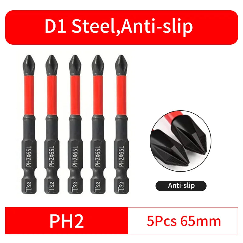 6/12 Pcs Magnetic Screwdriver Bits Non-slip Shockproof