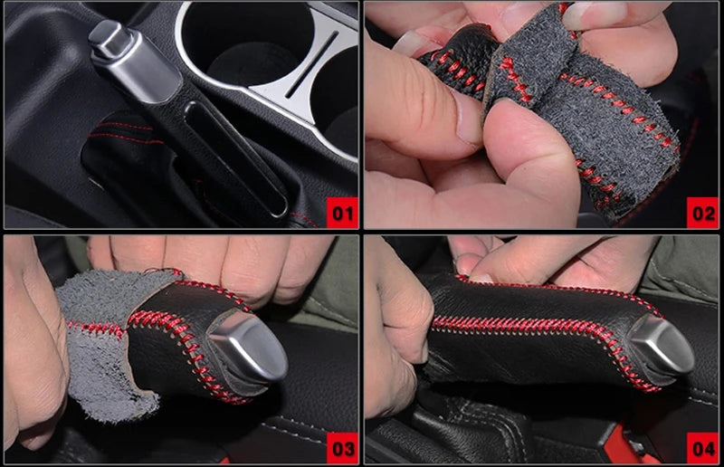 Car Leather Gears Handbrake Cover for SEAT Altea Toledo